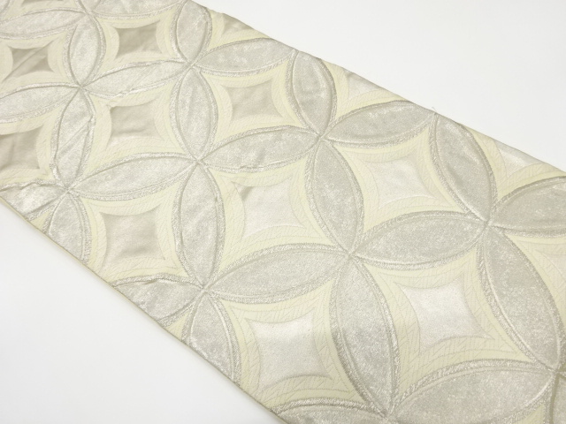 JAPANESE KIMONO / ANTIQUE FUKURO OBI / SILK / WOVEN SHIPPO PATTERN